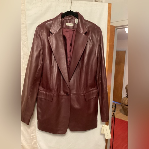 LORD AND TAYLOR LEATHER BLAZER SZ 16 NWT # blazer # leather # soft - Picture 2 of 8